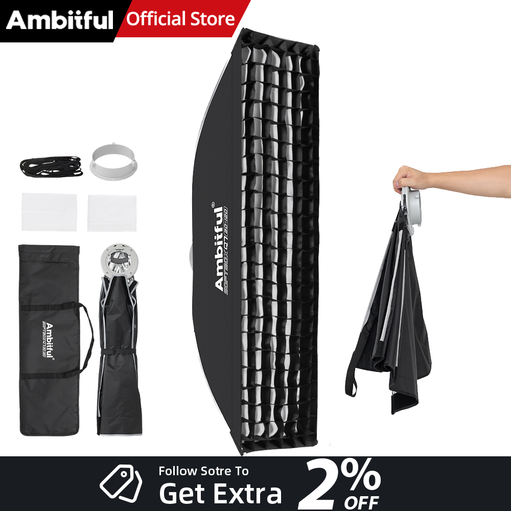 Photography Lighting Reflector - AMBITFUL Q7-II 30*120cm Bowens Mount Strip
