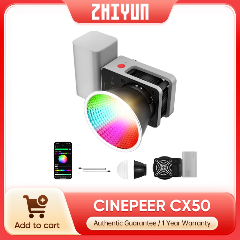 Zhiyun CINEPEER CX50 RGB Video - đánh giá và giá Photography Lighting App