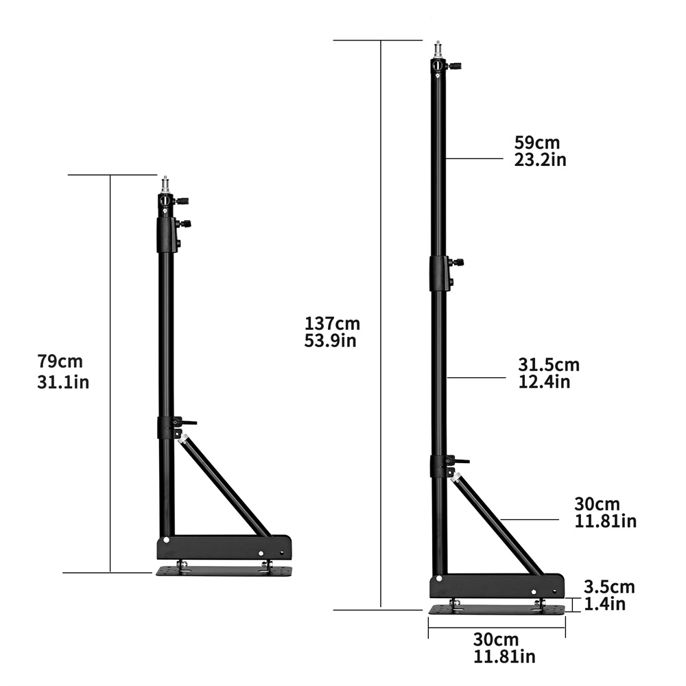 100/135/ 170cm Wall Mounting T - đánh giá và giá Photography Lighting Triangle