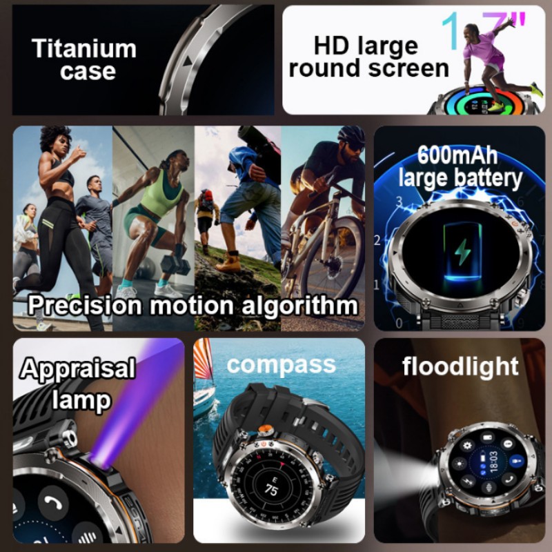 Flashlight Smart Watch Men BT  - đánh giá và giá Photography Lighting Assistant