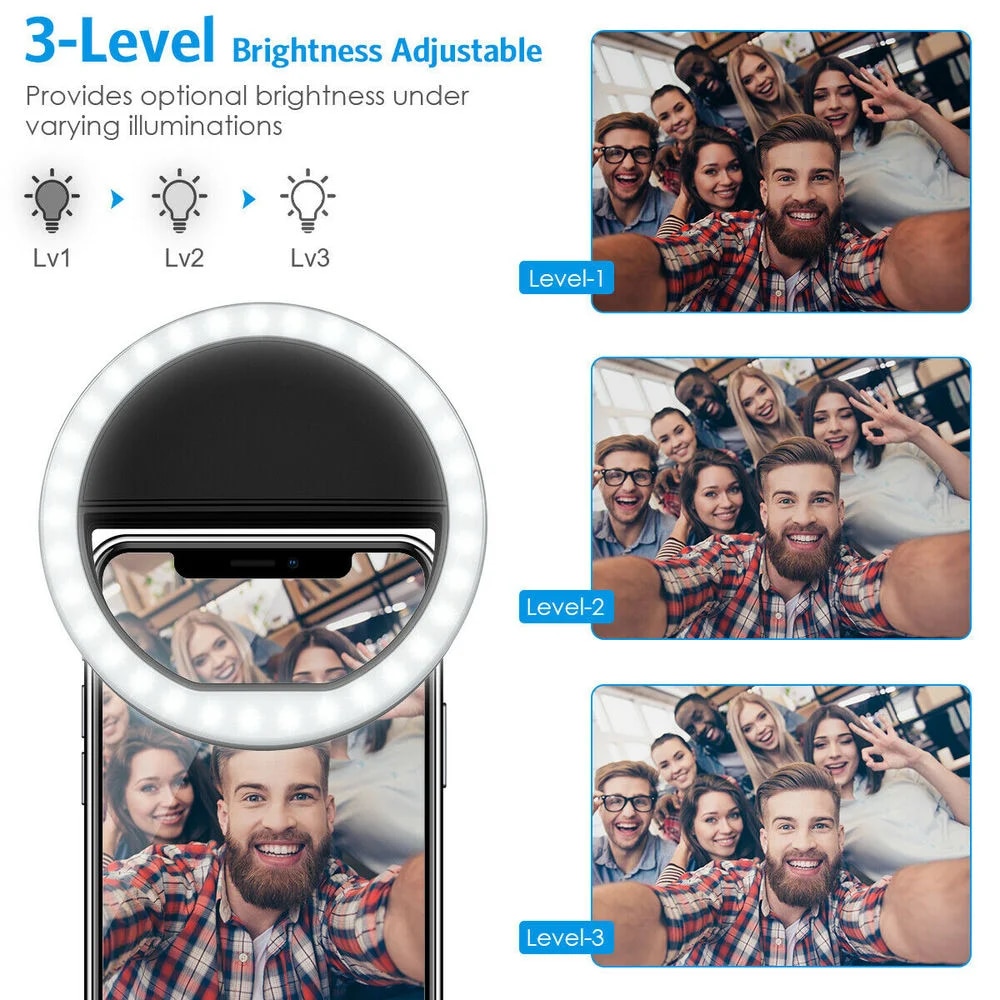 USB Rechargeable LED Selfie Ri - đánh giá và giá Photography Lighting Continuous