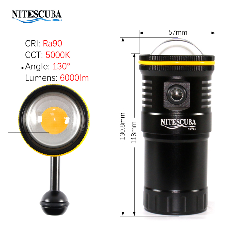 Nitescuba NSV60 LED Diving Vid - đánh giá và giá Photography Lighting Wireless
