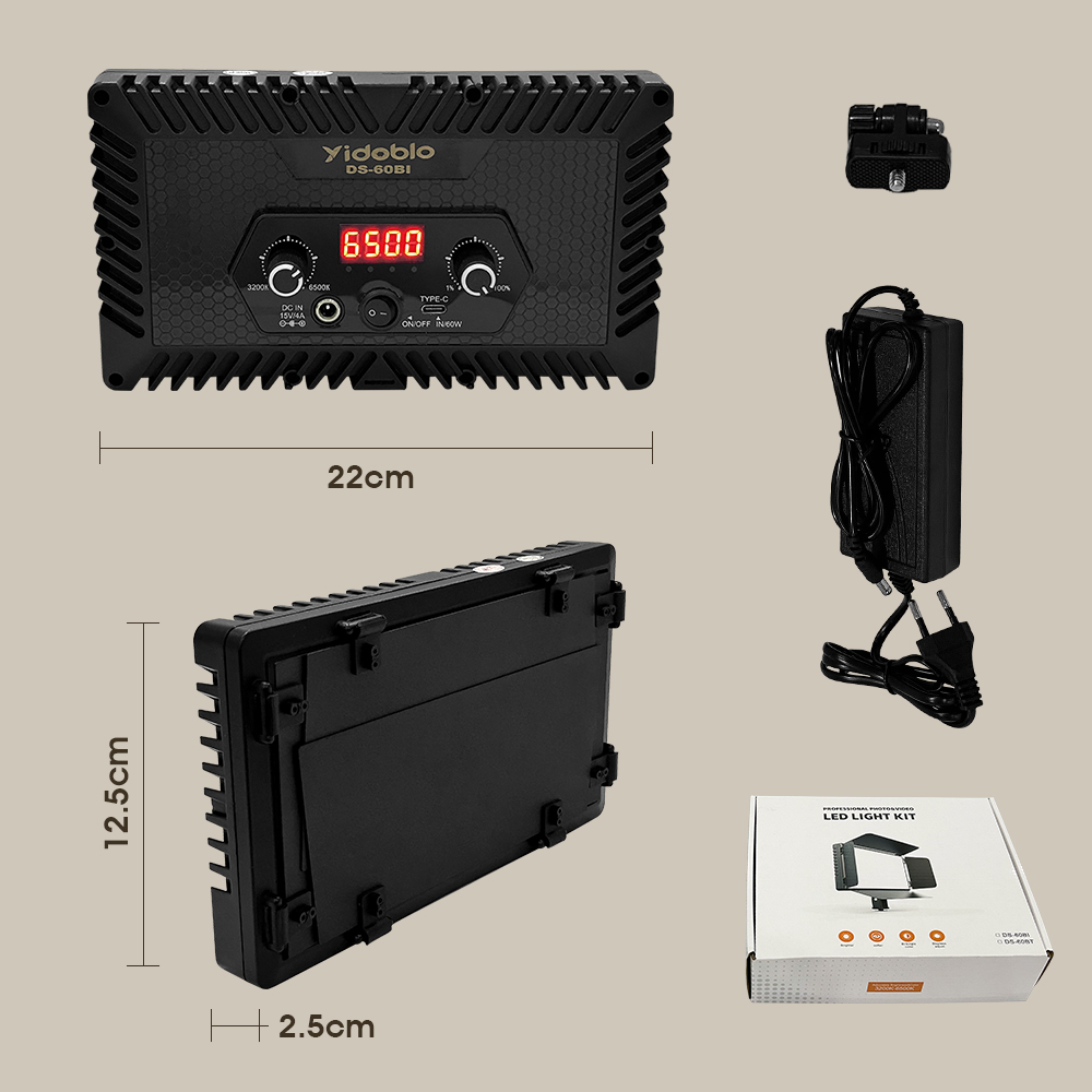 Portable Video Light DS60BI Ph - đánh giá và giá Photography Lightning