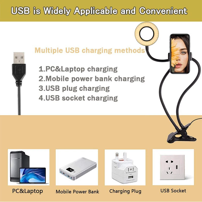 Universal Selfie Ring Light wi - đánh giá và giá Photography Lighting Circle