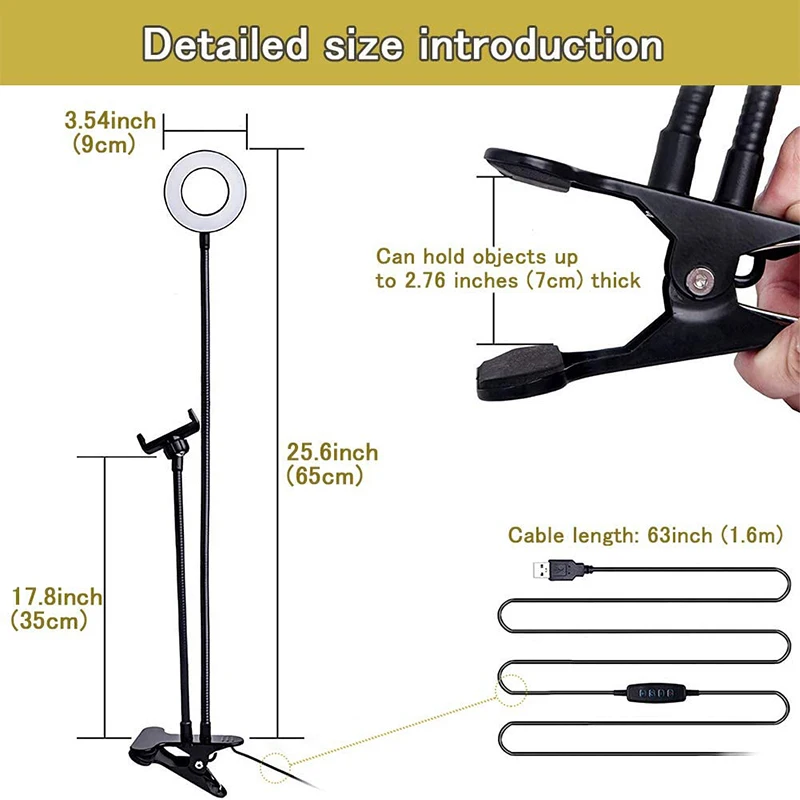 Universal Selfie Ring Light wi - đánh giá và giá Photography Lighting Circle