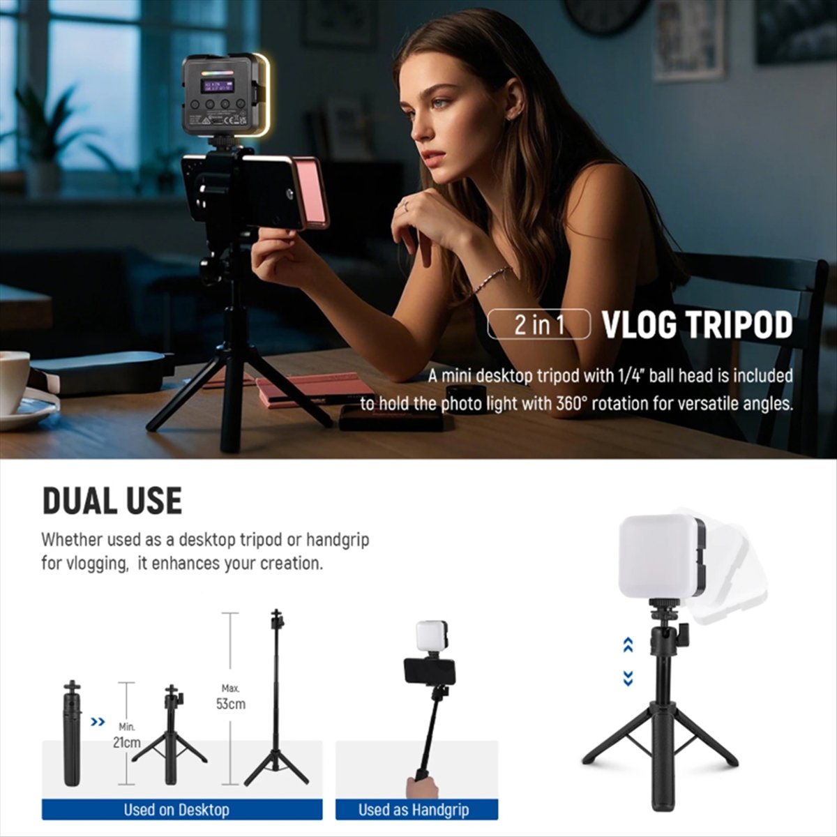 Top Magnetic RGB Video Light w - đánh giá và giá Photography Lighting App