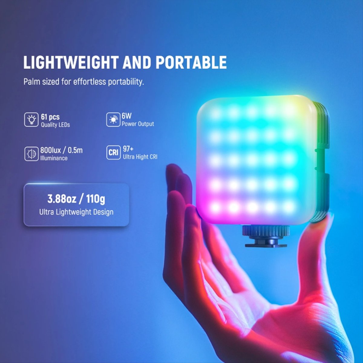 Top Magnetic RGB Video Light w - đánh giá và giá Photography Lighting App
