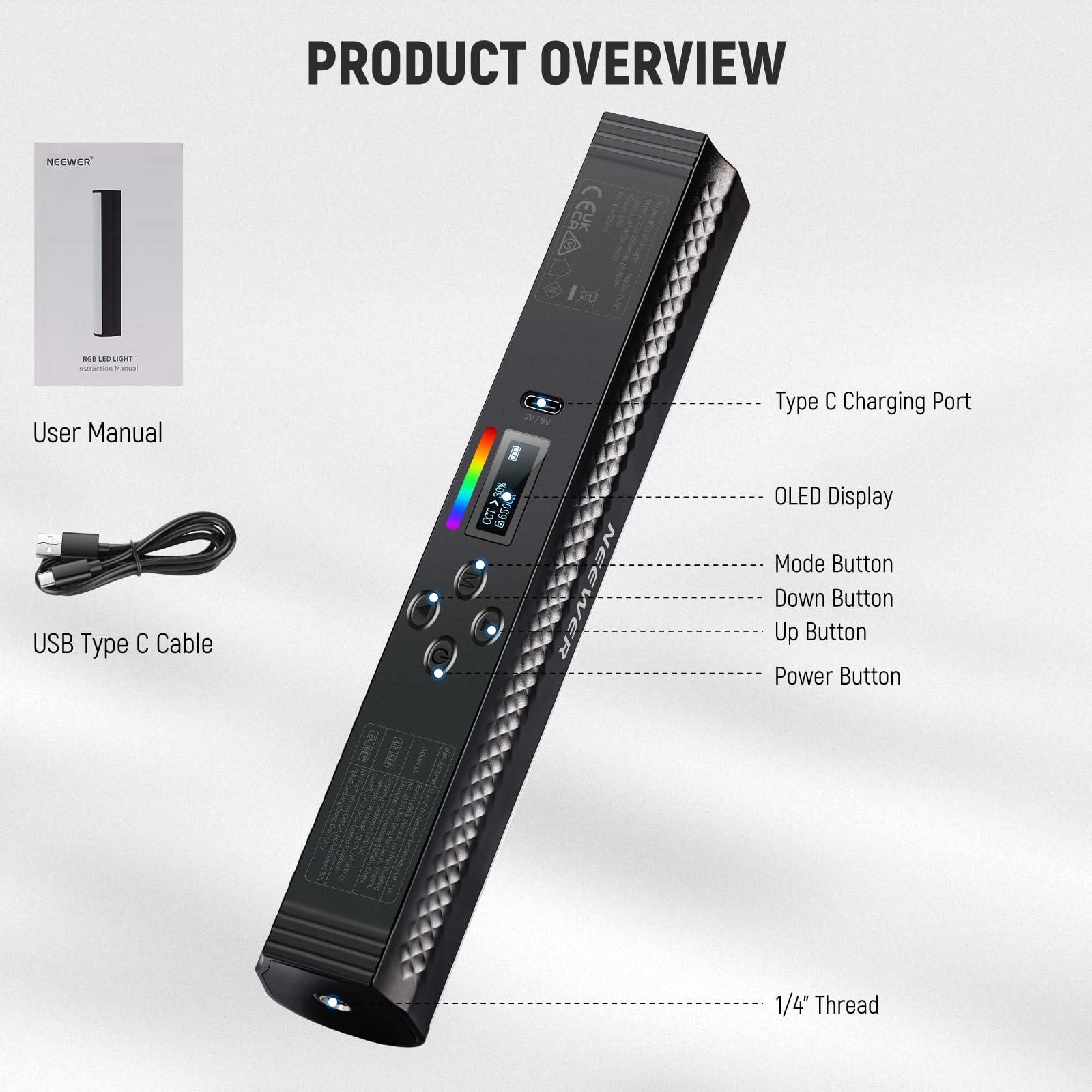 NEEWER RGB Light Wand with APP - đánh giá và giá Photography Lighting App