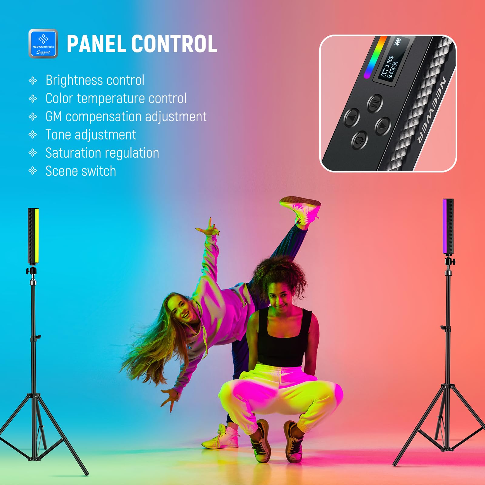 NEEWER RGB Light Wand with APP - đánh giá và giá Photography Lighting App