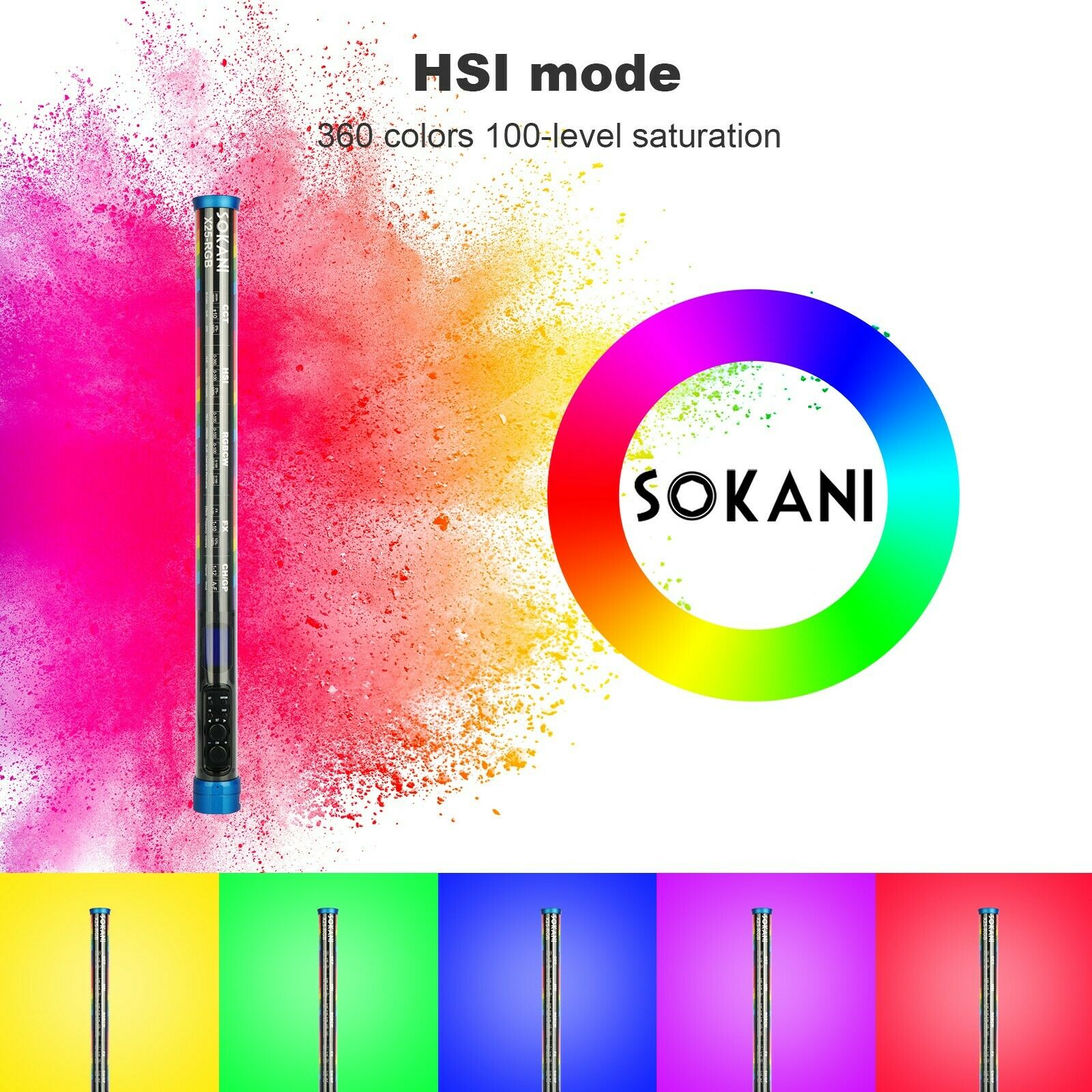 Sokani X25 RGB LED Video Light - đánh giá và giá Photography Lighting App