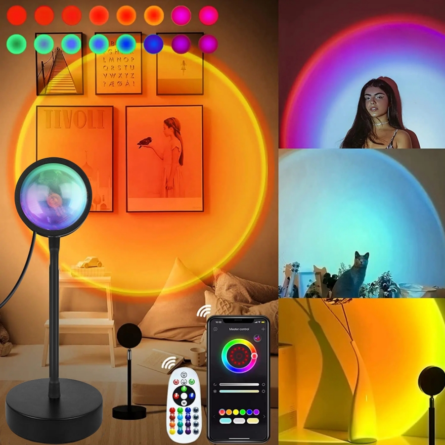 Smart Sunset Lamp Tuya LED Nig - đánh giá và giá Photography Lighting App