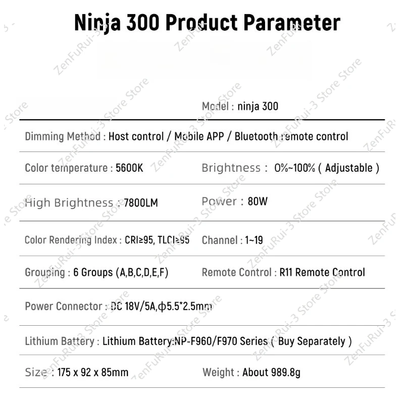 Ninja 300 80W LED Continuous V - đánh giá và giá Photography Lighting Continuous